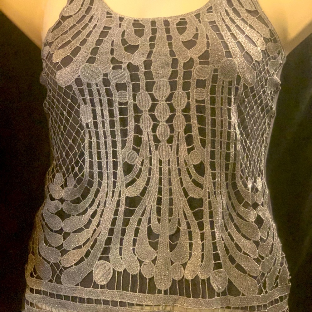 Express grey and silver top sleeveless like new